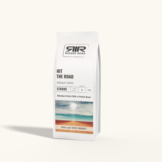 Hit the Road dark roast coffee beans - Rugged Road Coffee